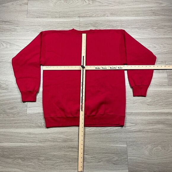 Vintage Sweatshirt Mens Extra Large Red A Merry Christmas 90s Crewneck Santa - Picture 5 of 8